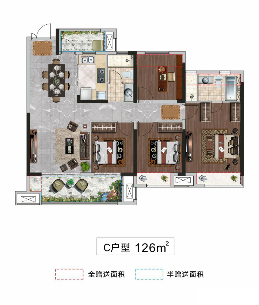 荆州楚天都市&middot;润园C户型