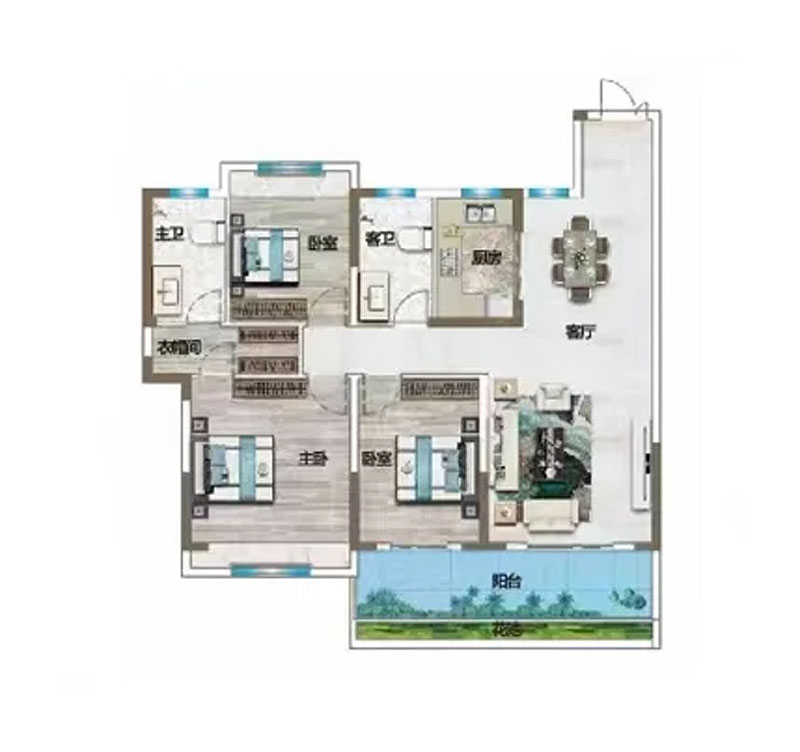 石首市丽天湖畔F户型