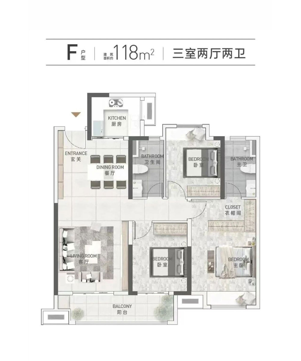 洪湖市洪湖壹号院F户型