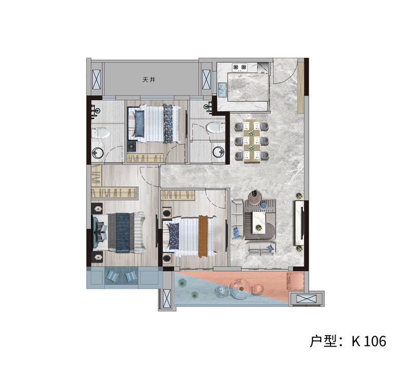 老河口市外滩云筑K户型