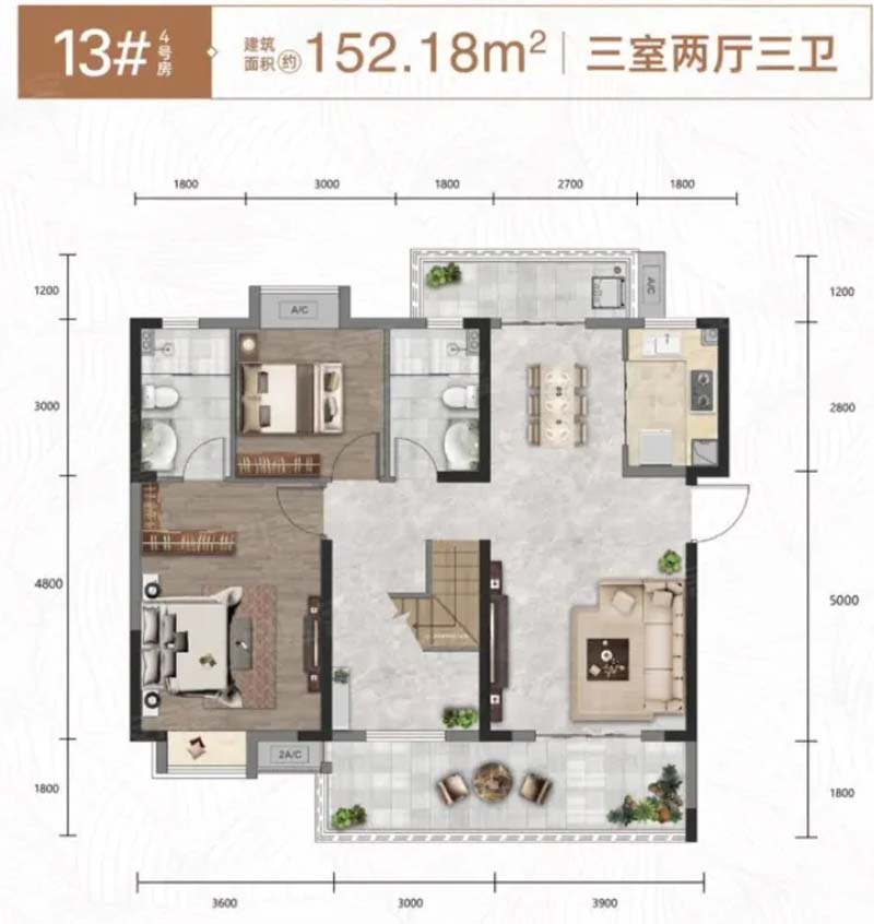 宜昌银河东湖雅居13#152户型
