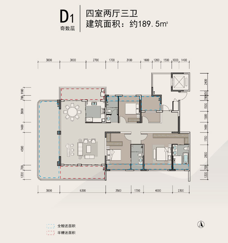 松滋市金投&middot;青云府D1户型