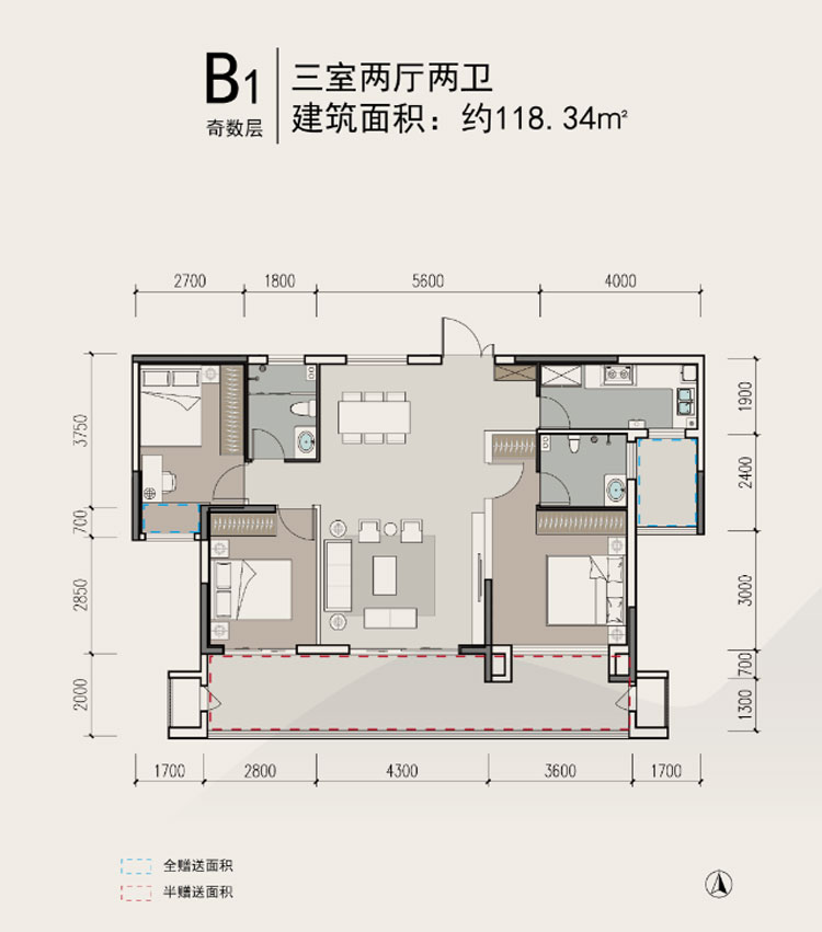 松滋市金投&middot;青云府B1户型