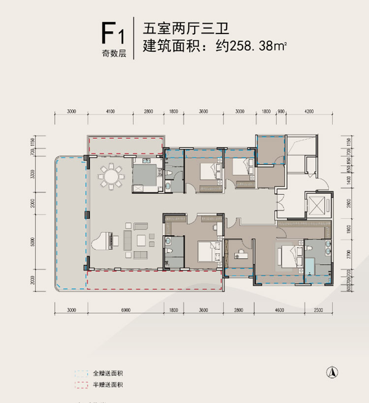 松滋市金投&middot;青云府F1户型